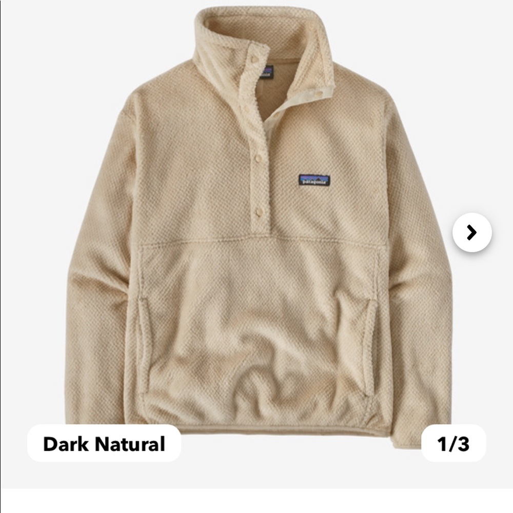 Cream Colored Patagonia Re-Tool Half-Snap Pullover